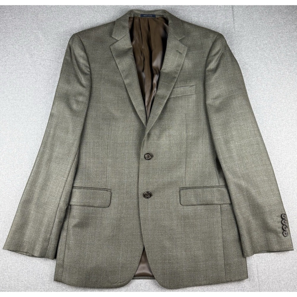 Ralph Lauren Dillard's 38R Silk Wool Sport Coat Blazer Olive Green 2 Button